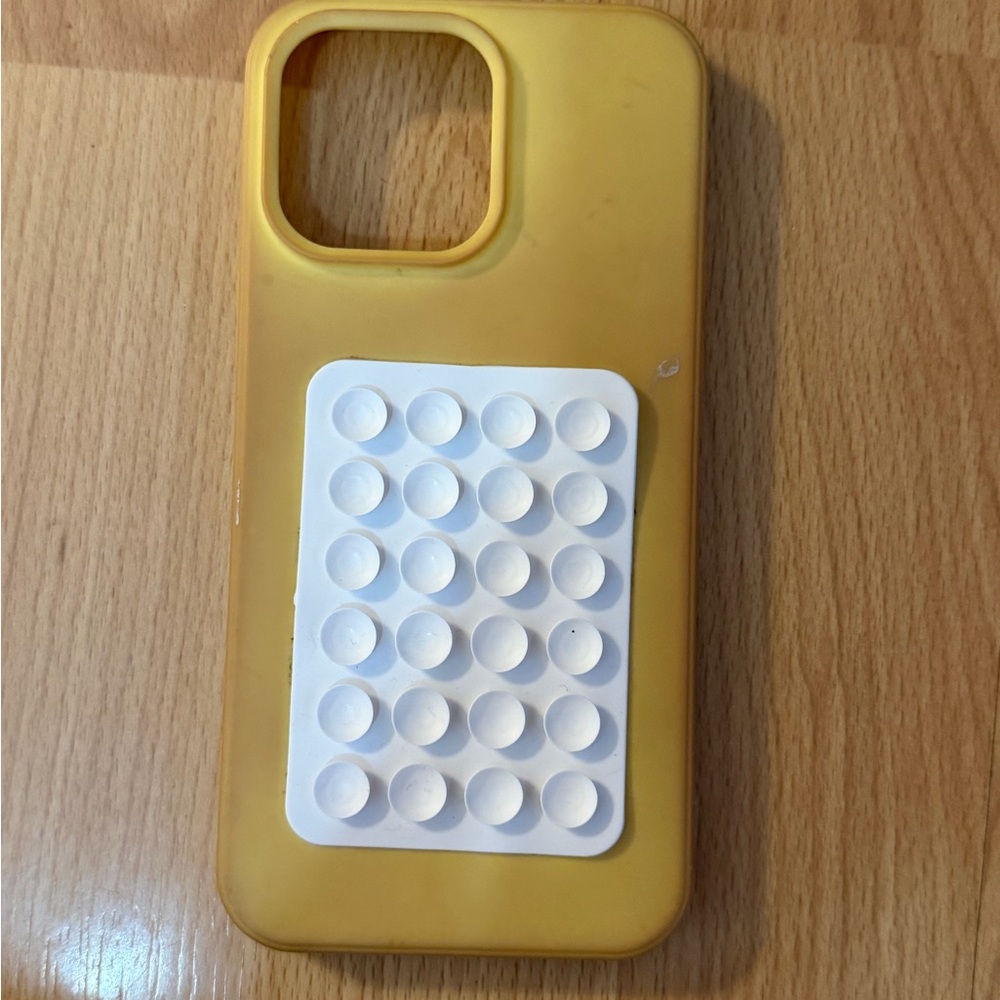 iphone 14 pro max hombre look, Yellow Phone Case with silicone sticky part